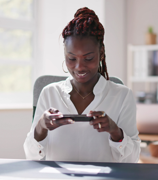 Woman using smartphone